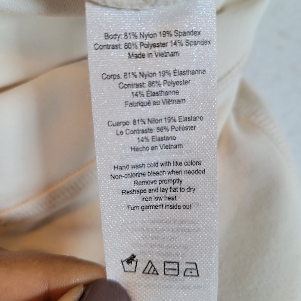 Alo Yoga Women High Waist Moto Mesh Panel Leggings Size Medium White Yoga Gym - Picture 3 of 10